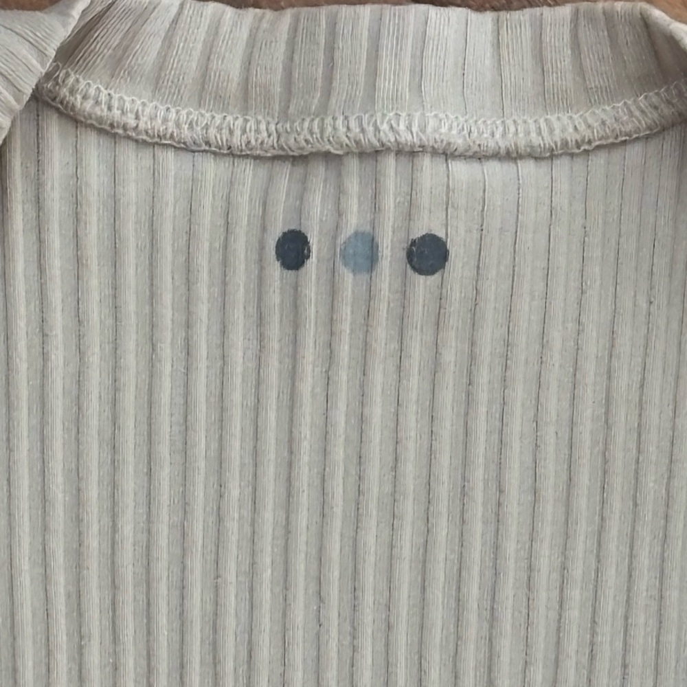 Three Dots Ribbed Long Sleeve Beige Basic Top - image 2